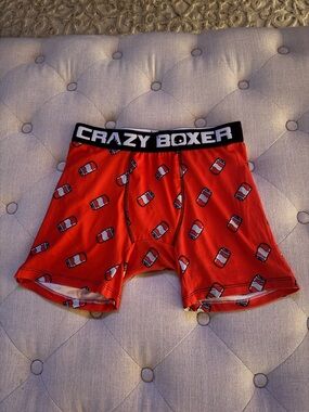 NWOT Crazy Boxer Red Can-Print Boxer Briefs